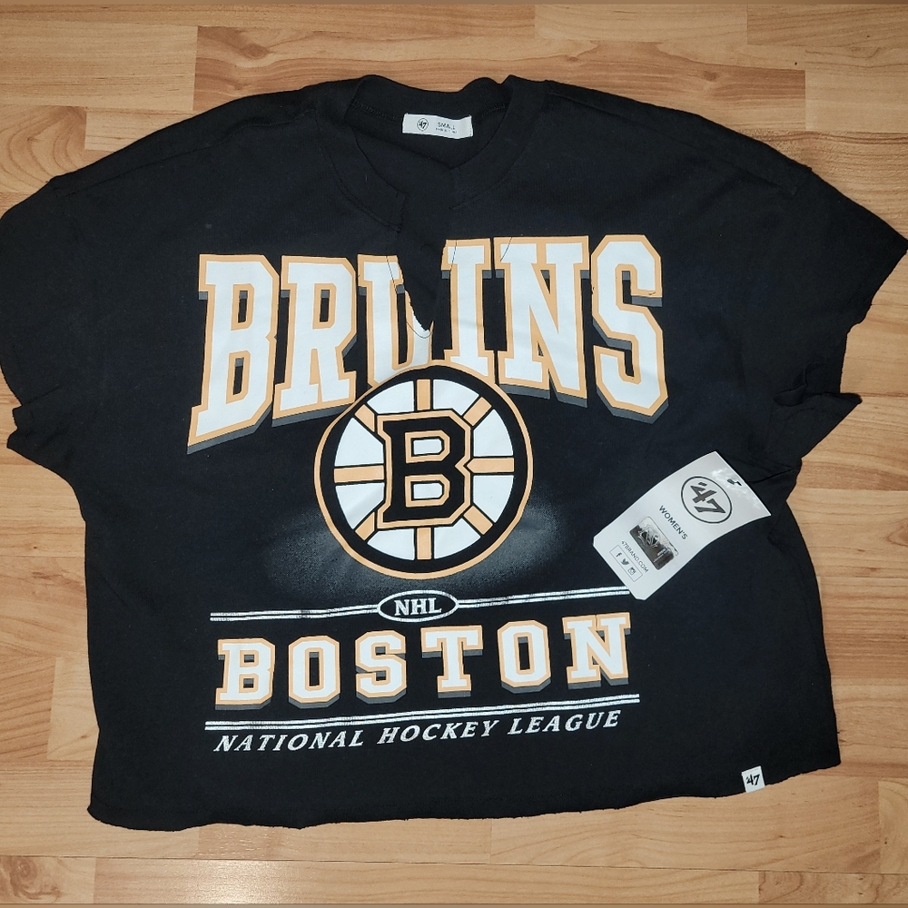 NWT Ladies Boston Bruins NHL Crop Top Black, Small
